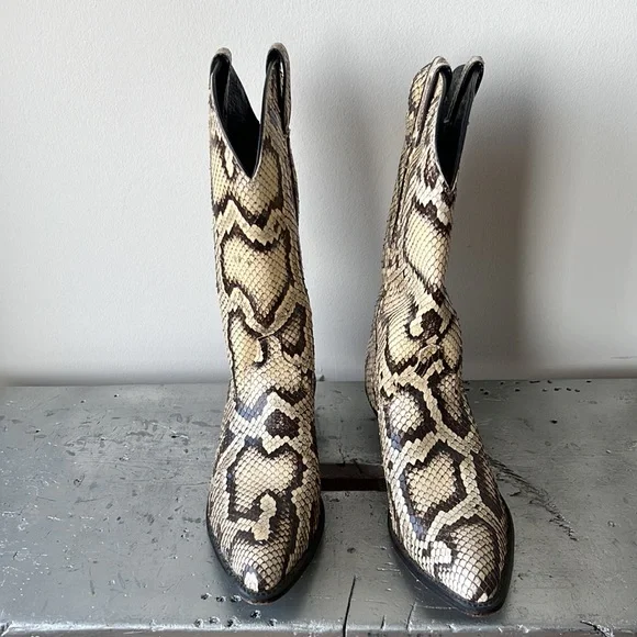 Vintage Cowboy Boots- Python Snakeskin - Picture 8 of 11